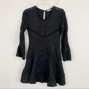 IRO black long sleeve lace panel mini dress